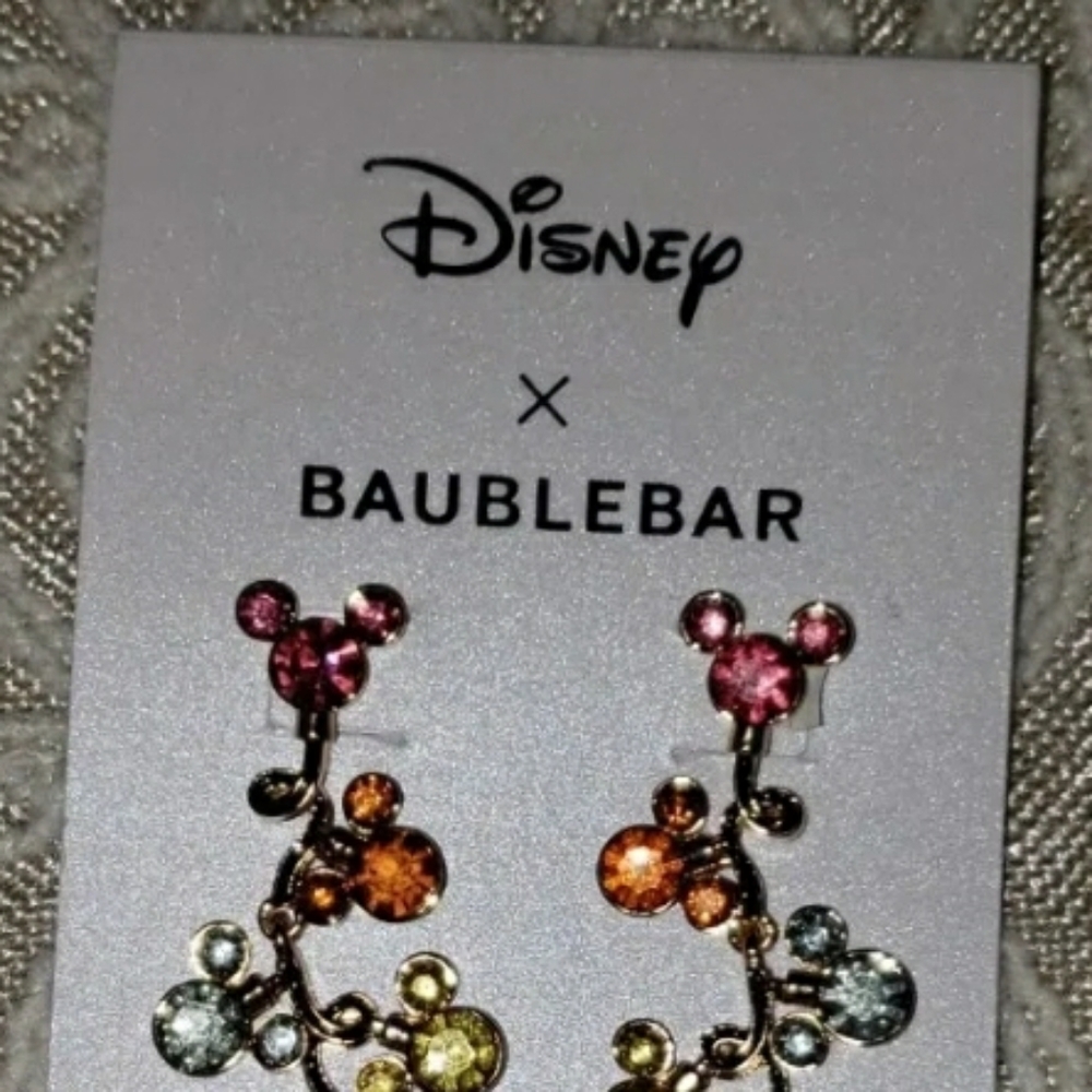 Disney X Baublebar Mickey Mouse Holiday Multicolored Christmas Lights Earrings